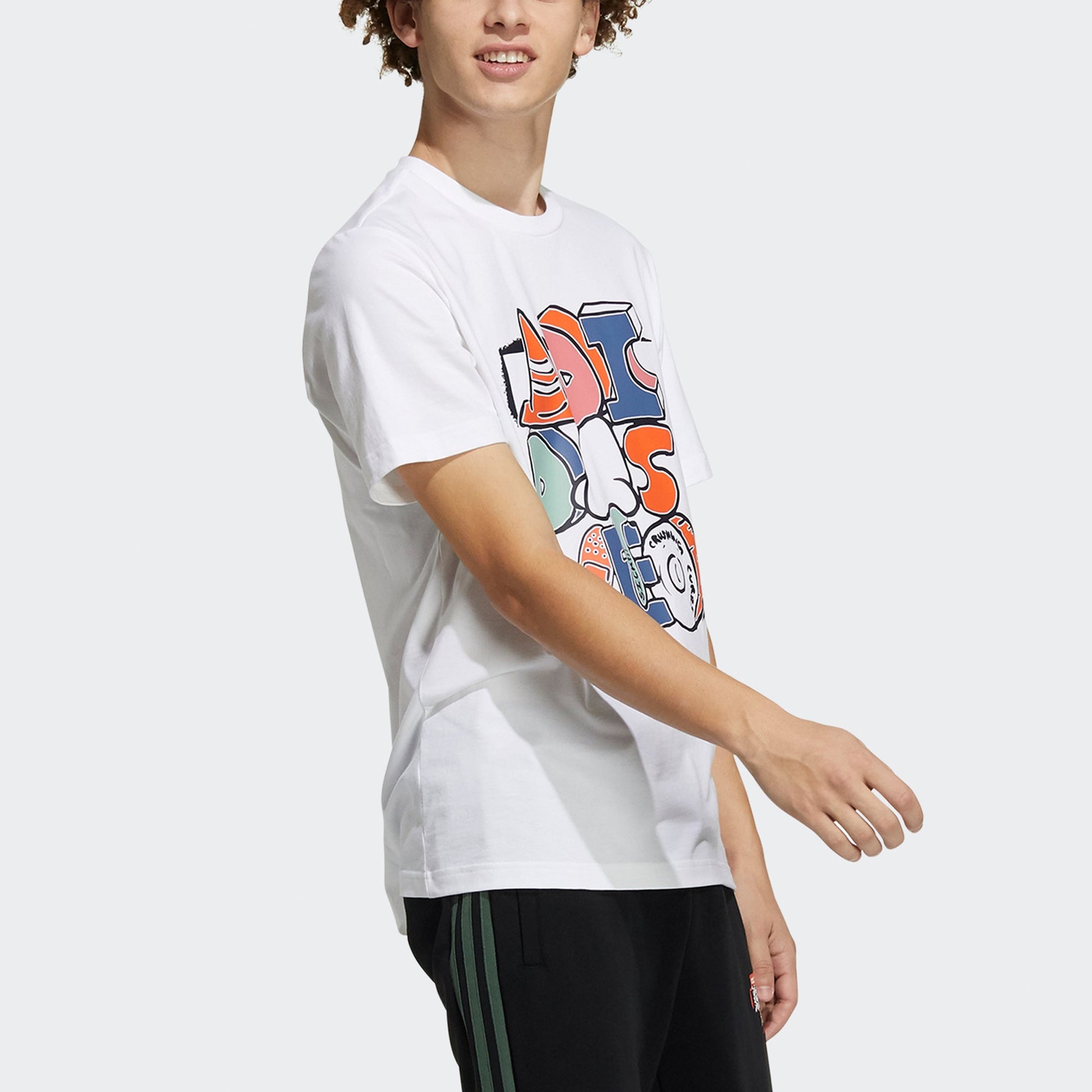 adidas neo M Ssfv5 Tee1 Funny Printing Logo Sports Cotton Round Neck Short Sleeve White GP4864