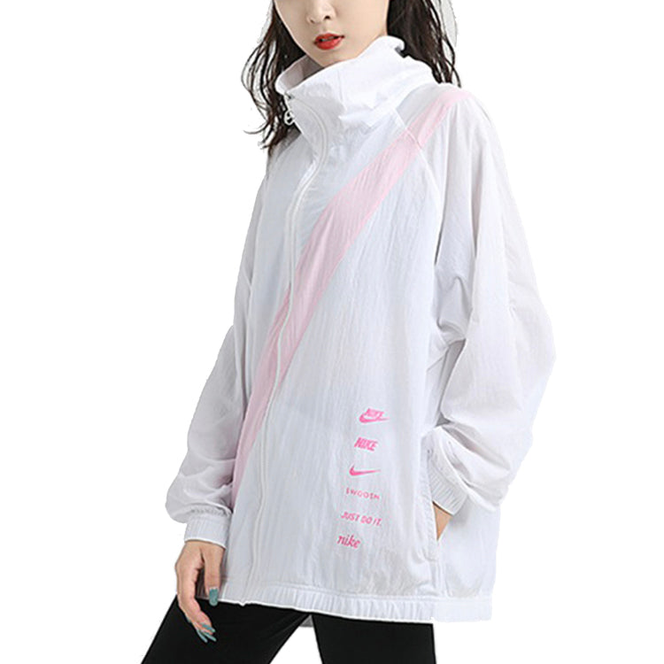 (WMNS) Nike Big Swoosh Jacket 'White Pink' DA0981-100