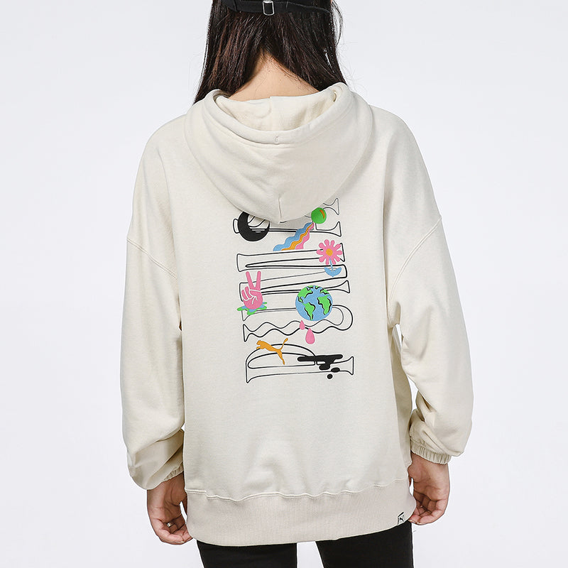 (WMNS) PUMA Downtown Graphic Hoodie 'White' 533049-73