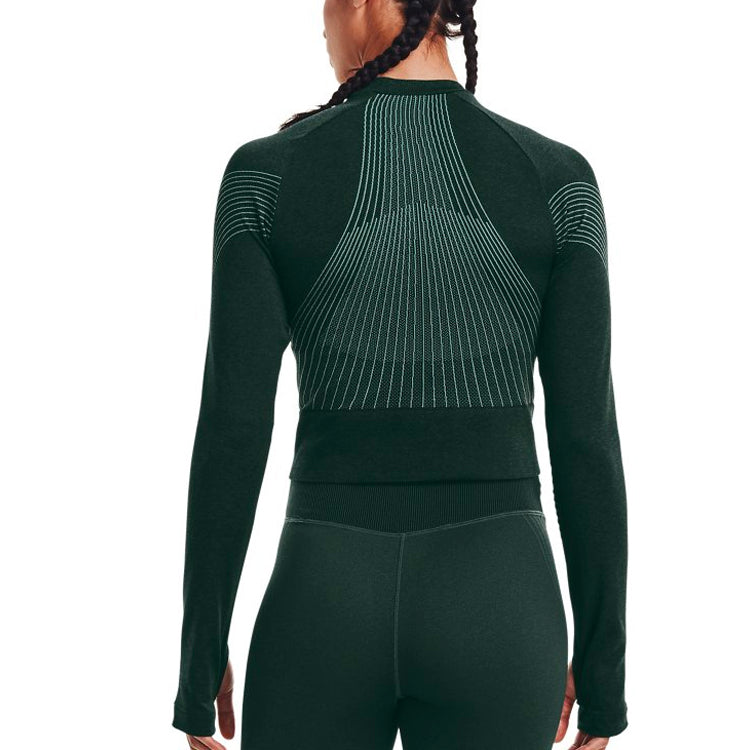 (WMNS) Under Armour Causual Training Short Sports Long Sleeve T-Shirts 'Green' 1362723-370