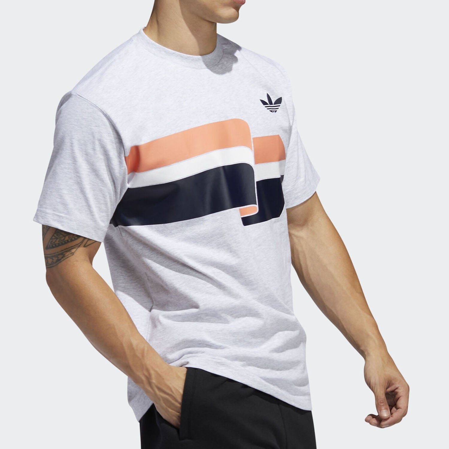 adidas originals Athleisure Casual Sports Round Neck Short Sleeve Gray FM1532