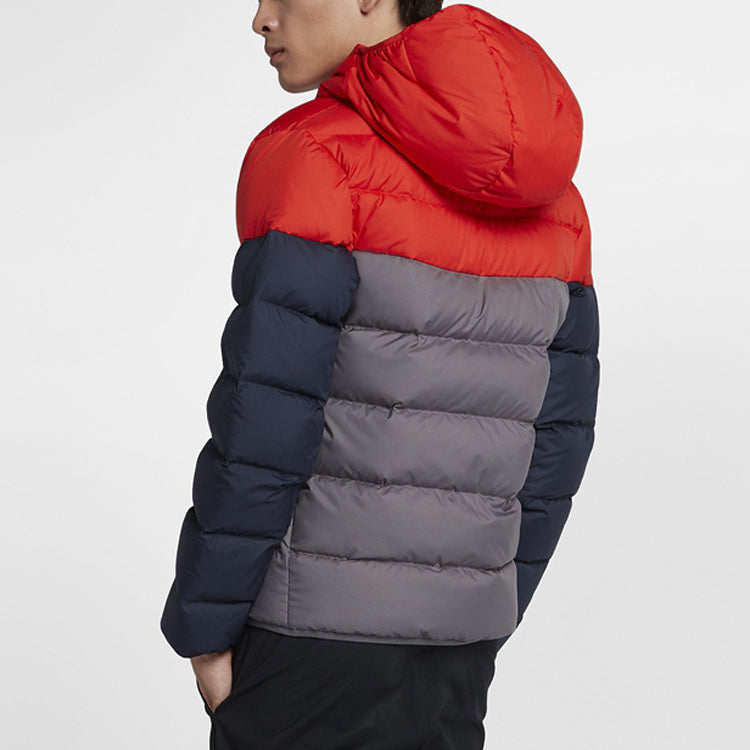 Nike MENS Multicolor Casual Hooded Down Jacket Red/Blue CU0226-634