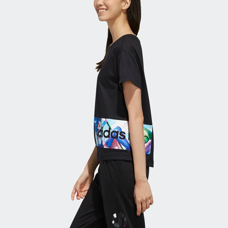 (WMNS) adidas neo x King Of Glory Tee Black FR7993