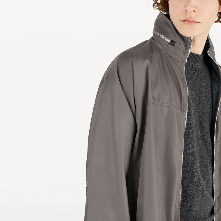 LOUIS VUITTON LV Logo Print Solid Color Double-Sided Collar Jacket For Men Grey 1A5DBF