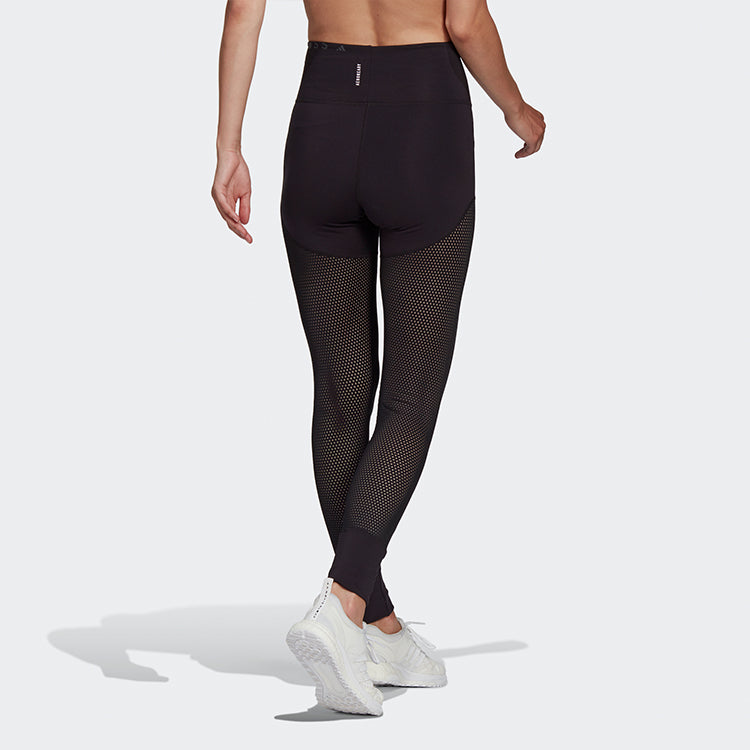 (WMNS) adidas Mesh Hw L Tight Gym Sports Training High Waist Leggings Black GI8582