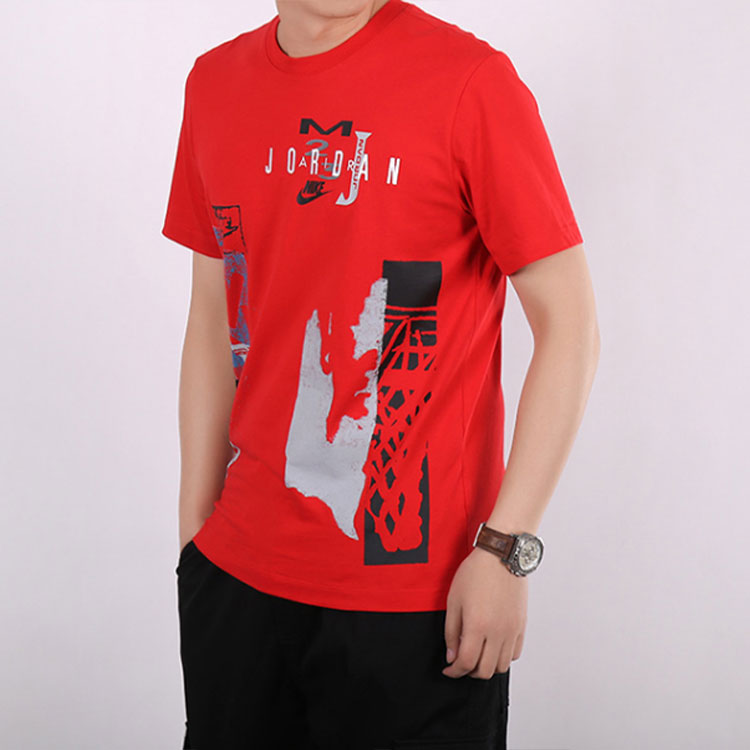 Air Jordan Sport DNA SS20 Printed Short Sleeve TEE Men Red CJ6224-657