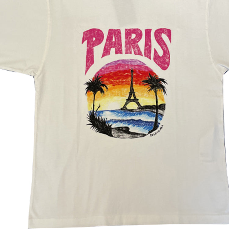 (WMNS) Balenciaga Paris Tropical T-Shirt 'White' 764235TPVL99601