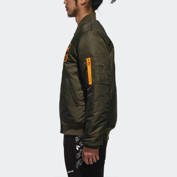 adidas Neo GRAPHICS BOMBER Army Green Mens Running Jas Sport Kleding Wind-proof Hoodies Comfortable DN8054