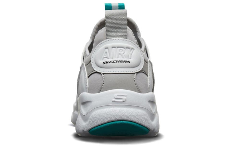 (WMNS) Skechers D'lites Airy Sneakers White/Grey/Green 66666207-WLGY
