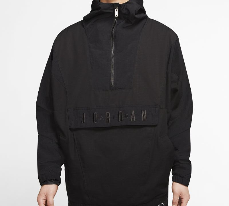 Air Jordan Sport DNA Half Zipper Woven Pullover Hooded Jacket Black CD5729-084