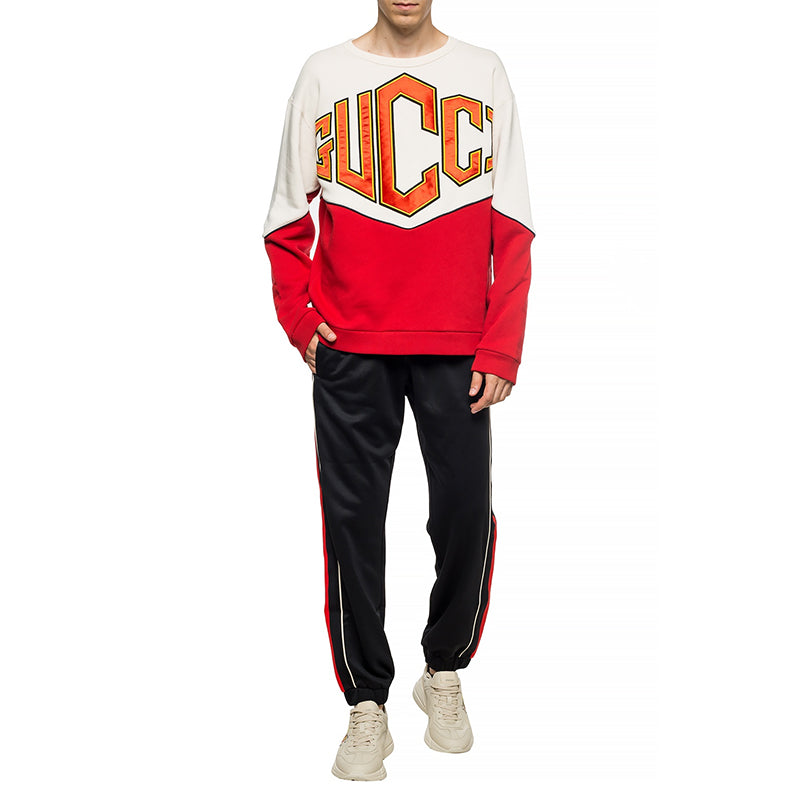 Gucci Splicing Embroidery Sports Male White Red 580820-XJBHJ-9829