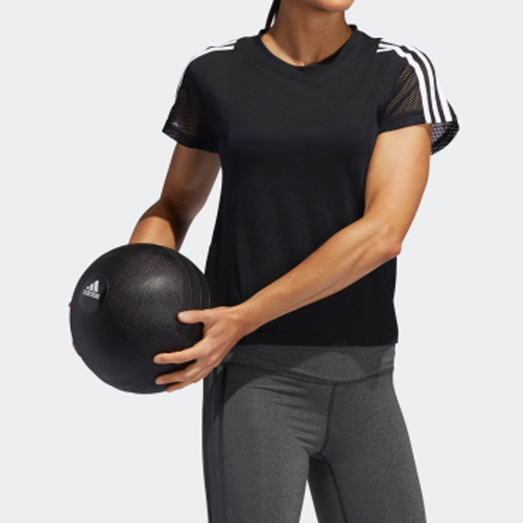 (WMNS) adidas Training Round Neck Pullover Short Sleeve Black EA3357