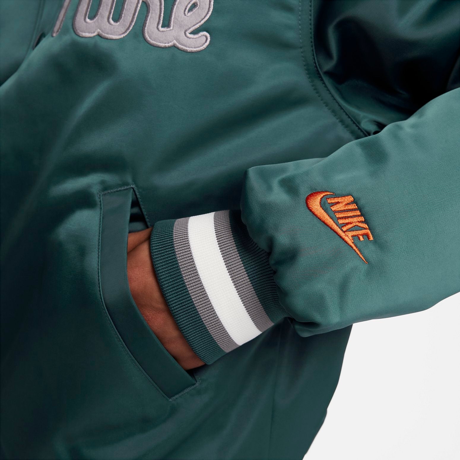 Nike Dugout Loose Satin Jacket 'Green' FQ7970-328