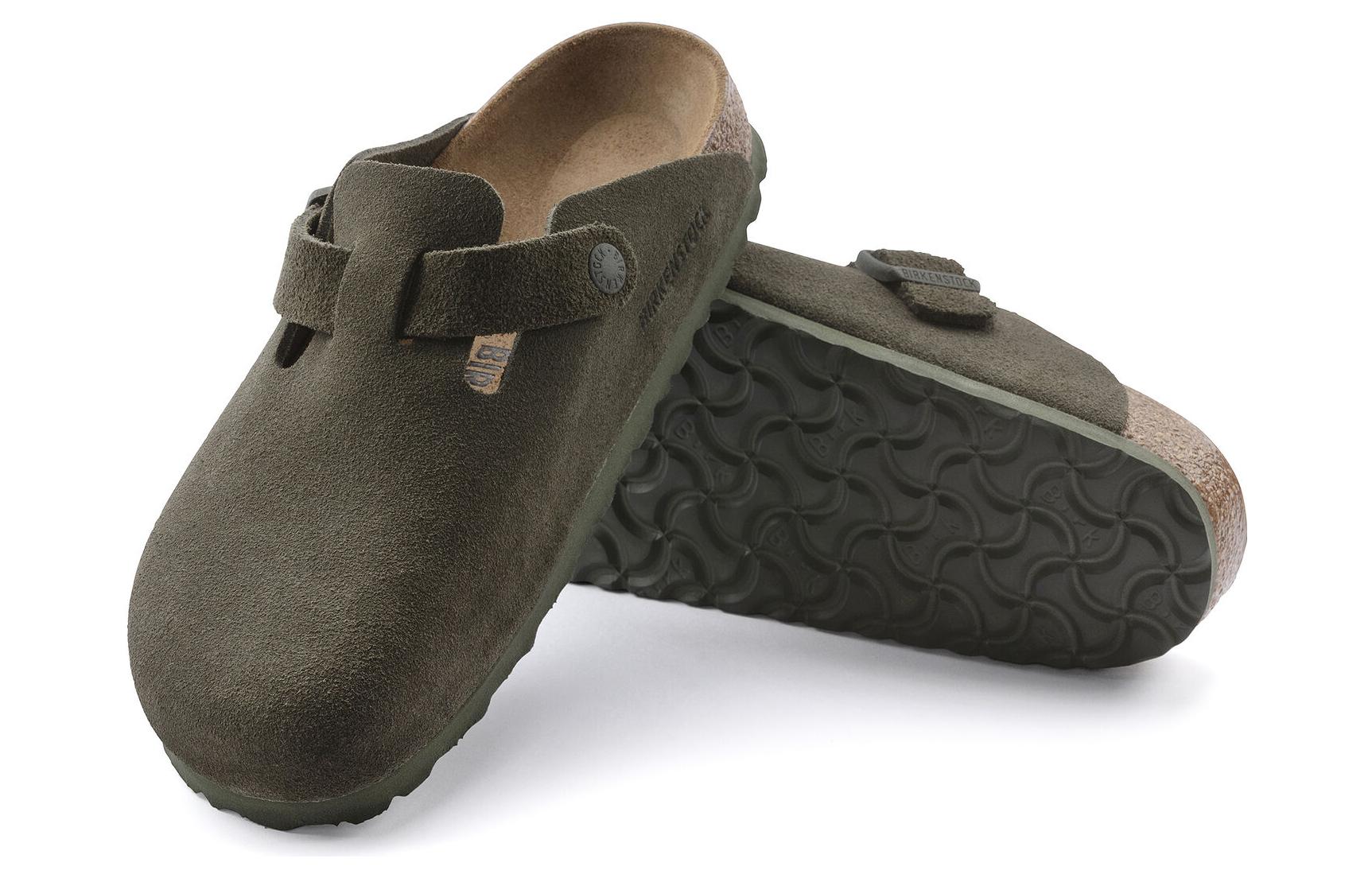 Birkenstock Boston Suede Leather Narrow Fit 'Thyme' 1024714