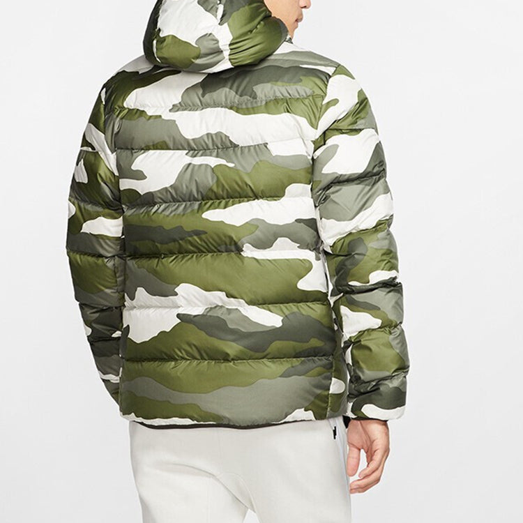 Nike Sportswear Down Windrunner Printing hooded down Jacket Camouflage Green BV4764-222