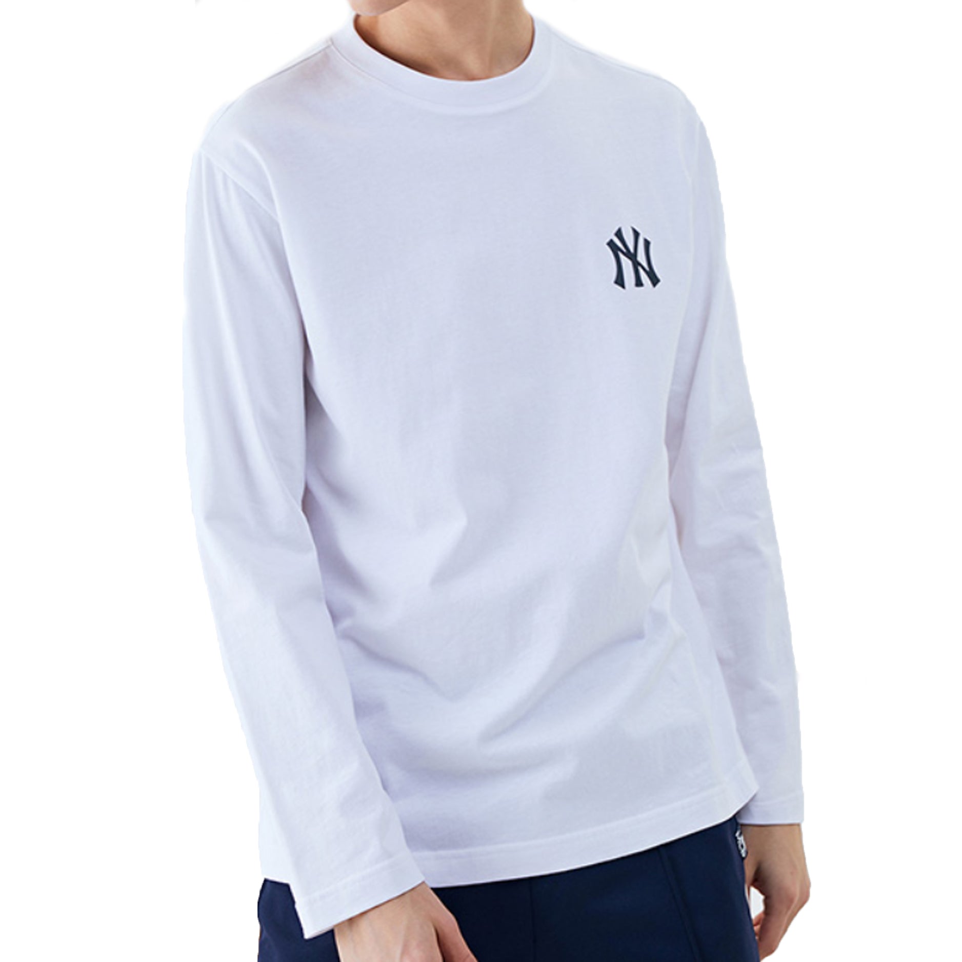 MLB Black NY Long Sleeves Unisex White 31TSL1011-50W