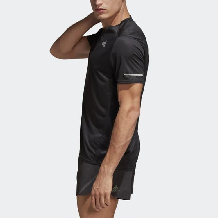 adidas Run Tee M CG Running Sports Round Neck Short Sleeve Black CG1953