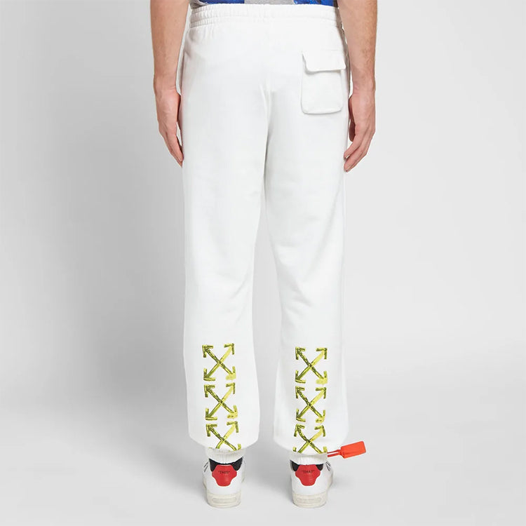Off-White Blended Fabrics Street Style Plain Cotton Logo Pants OMCH020F19E300100160