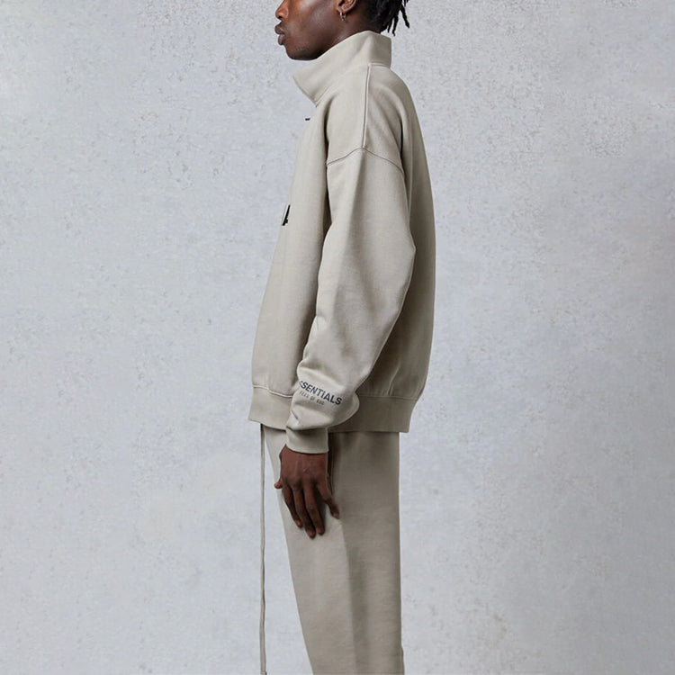 Fear of God Essentials FW20 Half Zip Sweatshirt 'Olive' FOG-FW20-200