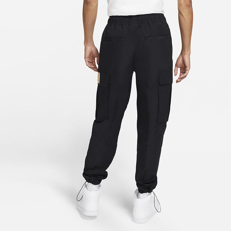 Men's Air Jordan Flight Heritage Big Pocket Cargo Woven Drawstring Casual Joggers/Pants/Trousers Autumn Black DC7451-010
