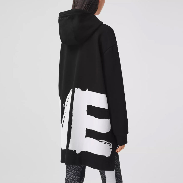 (WMNS) Burberry Love Long Sleeve Hoodie Black 80376701