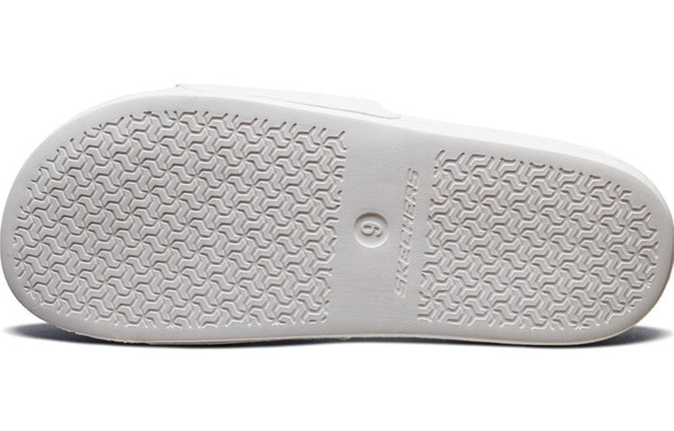 Skechers Velcro Outdoor Flat Heel Sports Slippers White Blue 51729-WNV