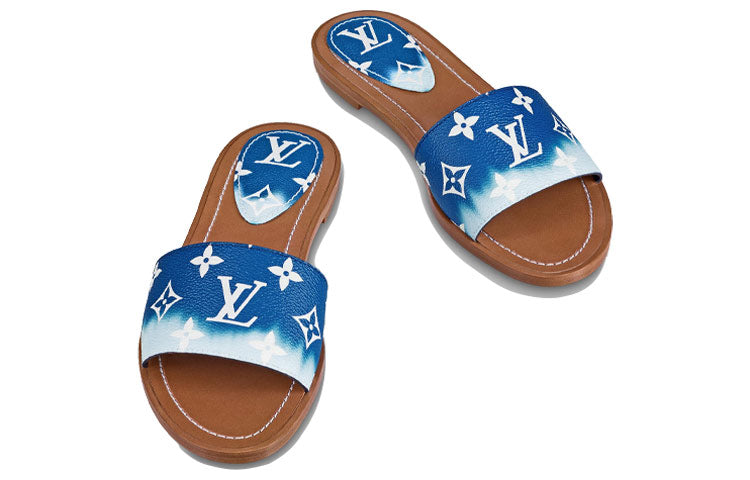 (WMNS) LOUIS VUITTON Lock It Slides 'Blue Monogram' 1A7TO6
