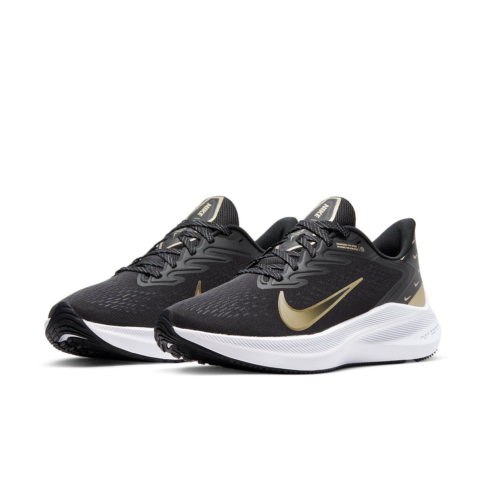 (WMNS) Nike Air Zoom Winflo 7 Premium 'Black Metallic Gold Grain' CV0140-001