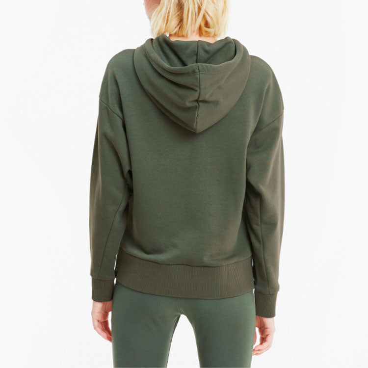 (WMNS) PUMA Classics Logo Hoodie 'Olive Green White' 599197-64