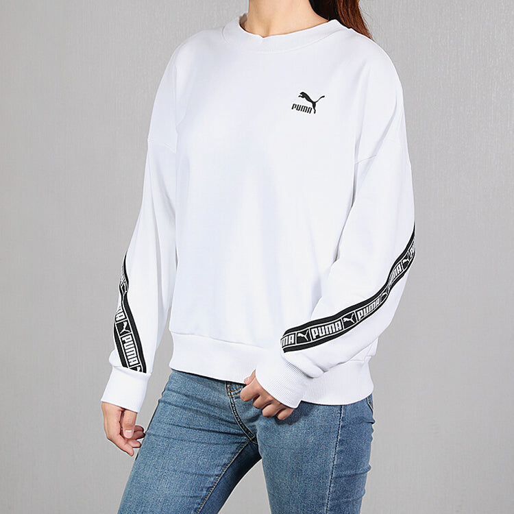 (WMNS) PUMA Casual Sports Round Neck Long Sleeves Hoodie White 596019-02