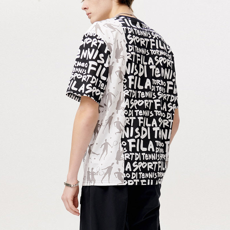 FILA FUSION Alphabet Full Print Sports Short Sleeve Black T11M121116F-BK