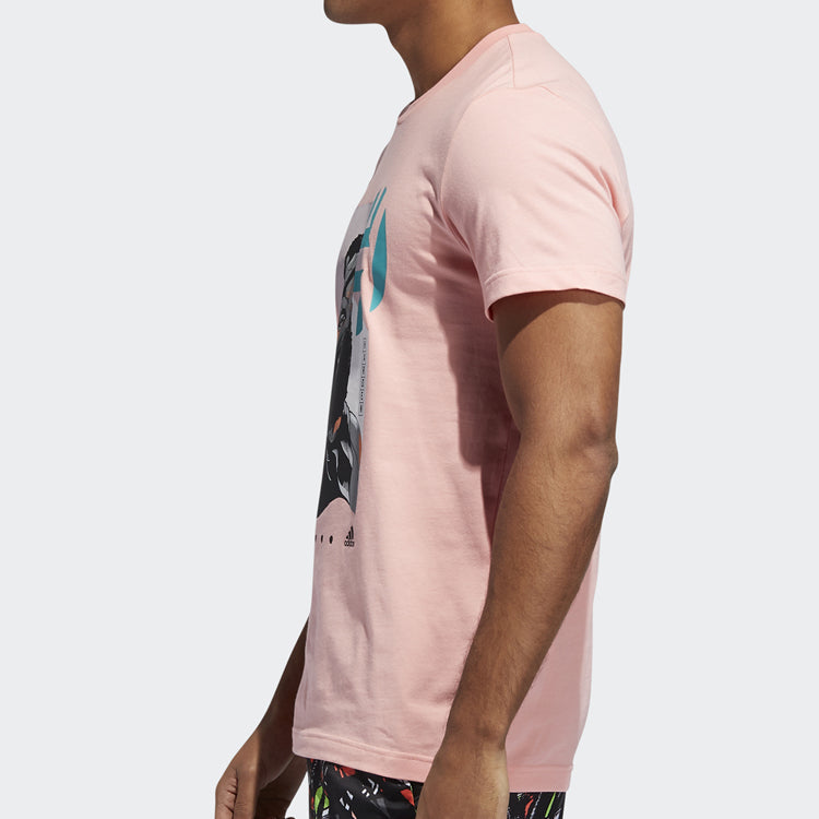 adidas Basketball Sports Short Sleeve Pink Red FT8835