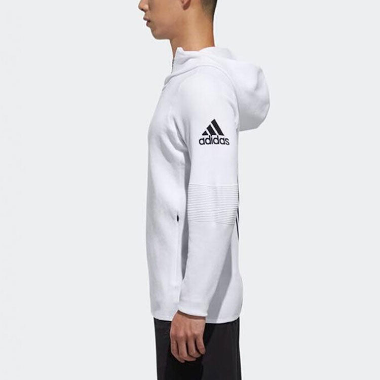 adidas Casual Sports Windproof Long Sleeves Hooded Jacket White DM1382