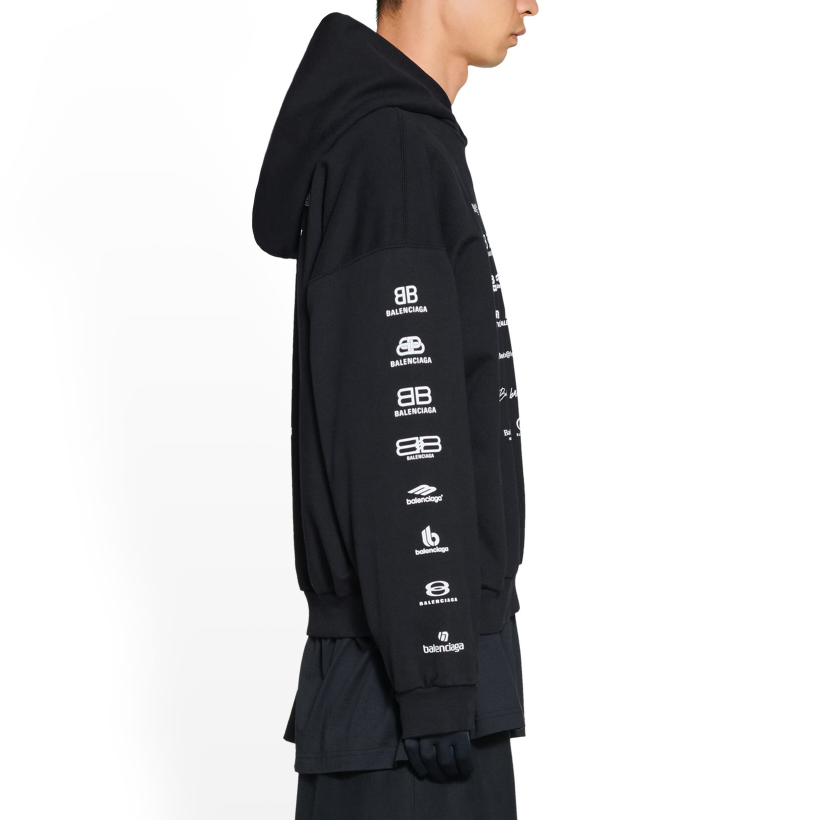 Balenciaga Archives Logos Hoodie 'Black' 726241TNVQ81070