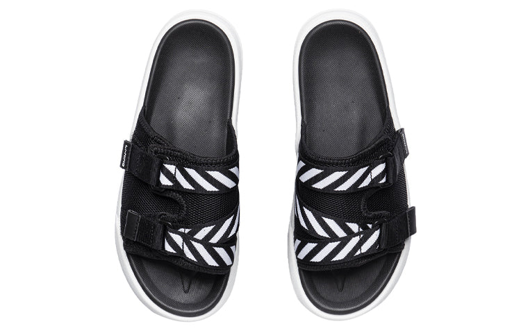 (WMNS) Li-Ning Fashion Slides 'Black White' AGAR014-1