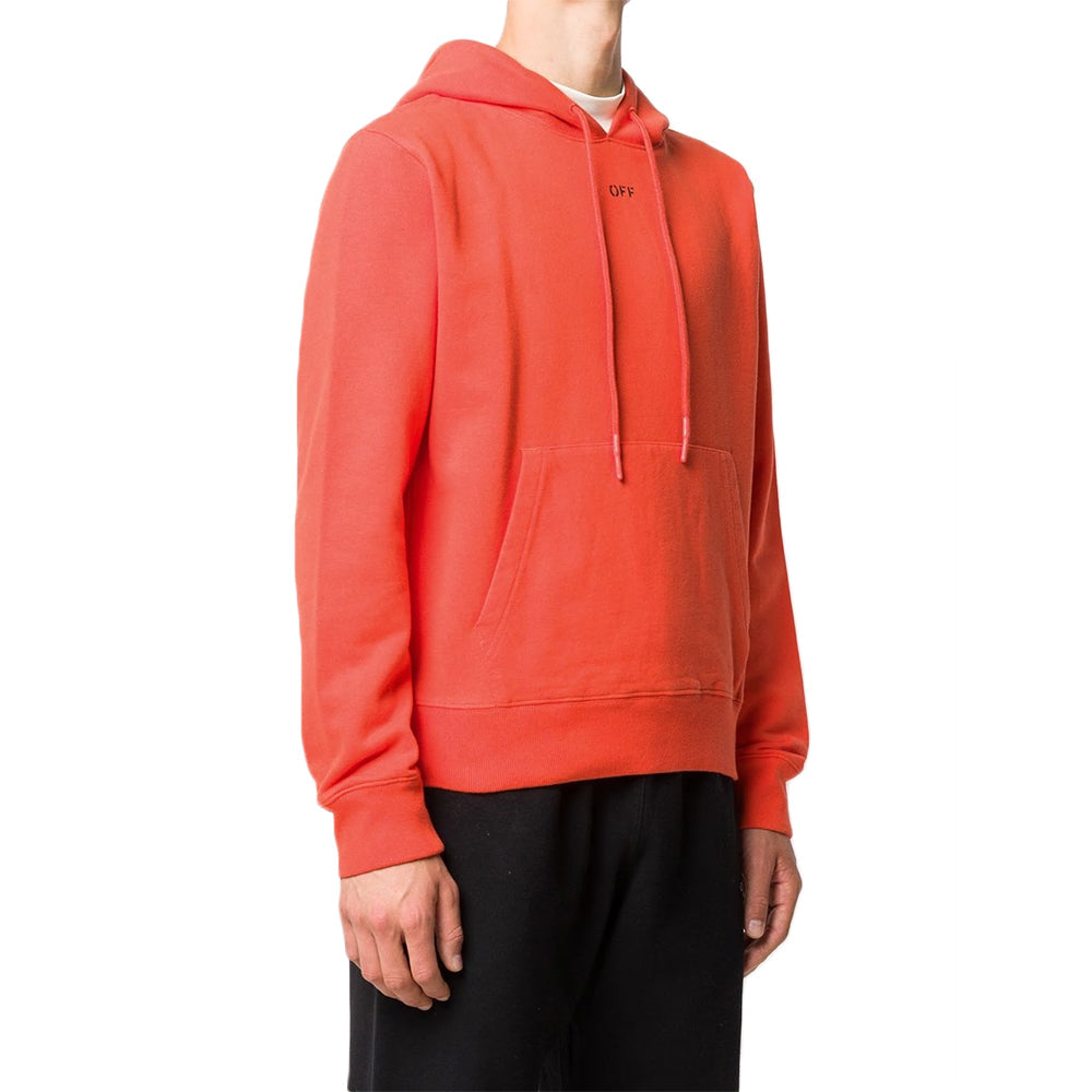 Off-White FW20 Stencil Hooded Pullover Men Orange OMBB034E20FLE0042010