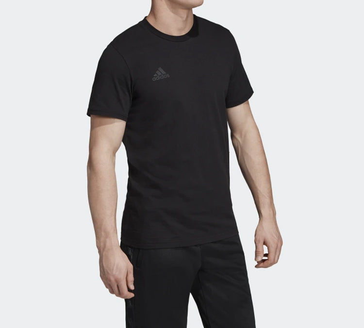 adidas Logo Printing Training Short Sleeve Black DX8264