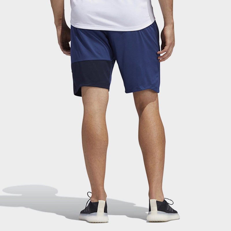 adidas Solid Color Sports Running Training Casual Shorts Blue FL4446