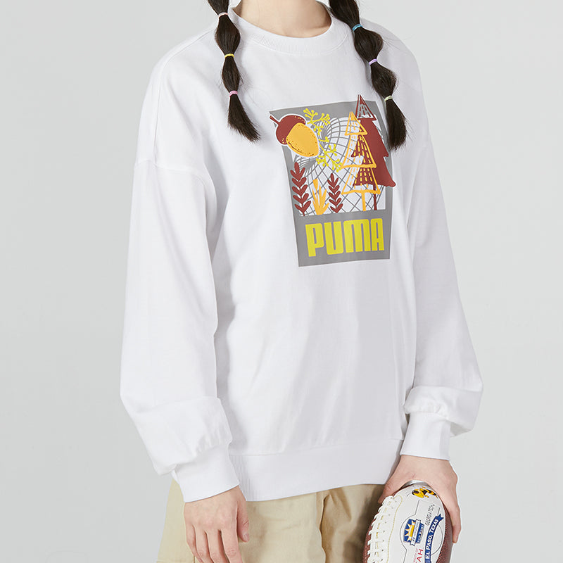 (WMNS) PUMA FF Bubble Sleeve Crew Neck Sweatshirt 'White' 538779-02
