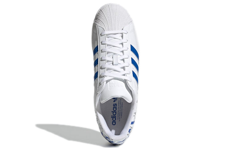 adidas originals Superstar Cozy Wear-Resistant Casual Skate Shoes White Blue Unisex 'White Blue' GW5784