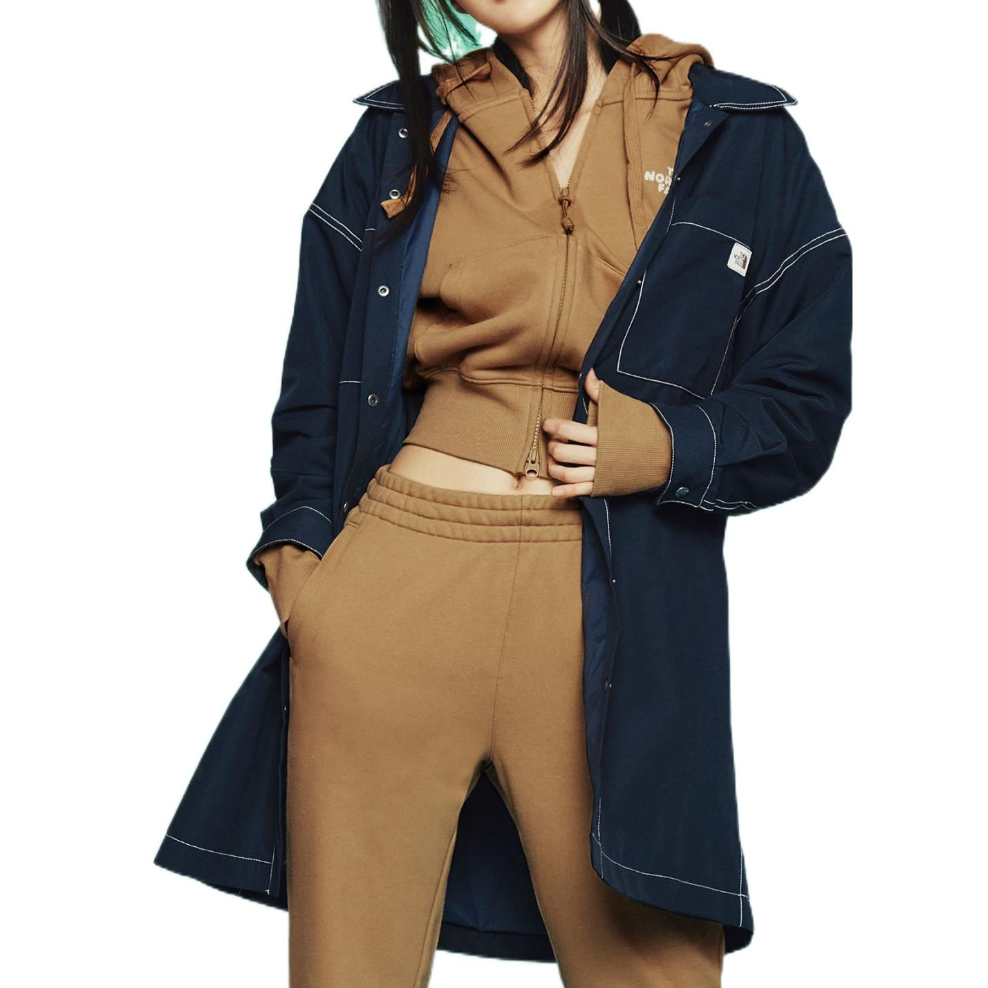 (WMNS) THE NORTH FACE Street Style Plain Long Jacket 'Blue' NJ3BN81J