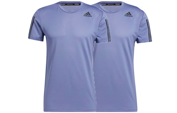 adidas Primeblue Aeroready Sports Training Quick-dry Short Sleeve Men's Purple H16878