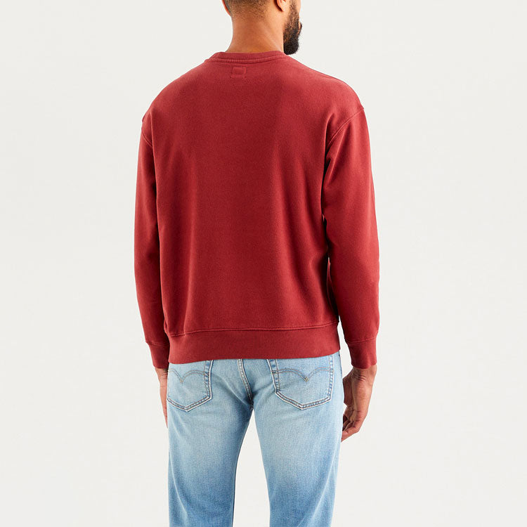 Men's Levis Pure Cotton Printing Round Neck Red Brown 38712-0023