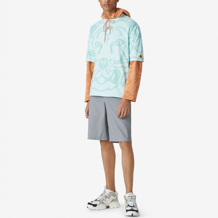 Men's KENZO K-Tiger Printing Loose Short Sleeve Mint Green 5TS5104SG-58