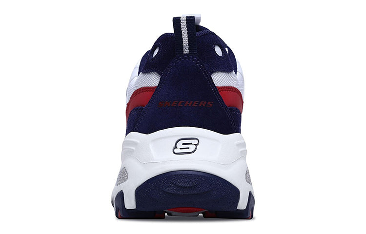 (WMNS) Skechers D'Lites 1.0 Low-top Clunky Shoes White/Blue 13141-WNVR