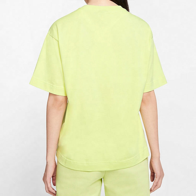 (WMNS) Nike Air Alphabet Logo Printing Sports Short Sleeve Yellow CJ3106-367