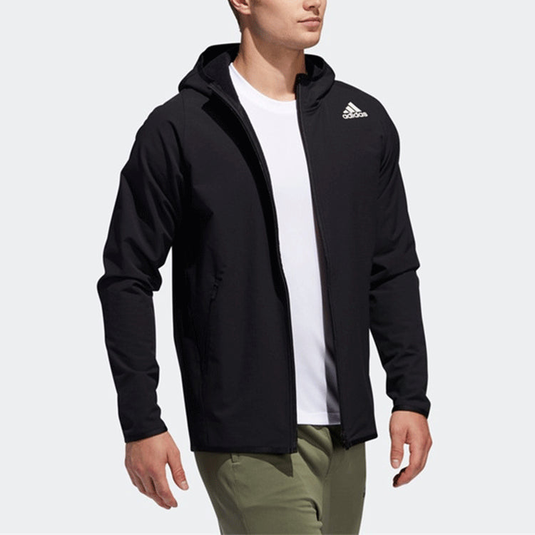 adidas Fl Dwr Cw Hdy Casual hooded track Jacket Black FM1872