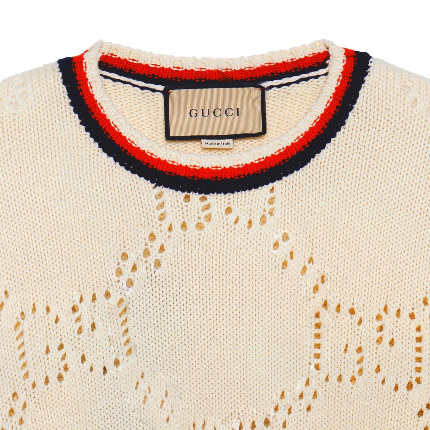 Gucci Perforated GG Cotton Sweater 'Ivory' 740501-XKC4L-9275