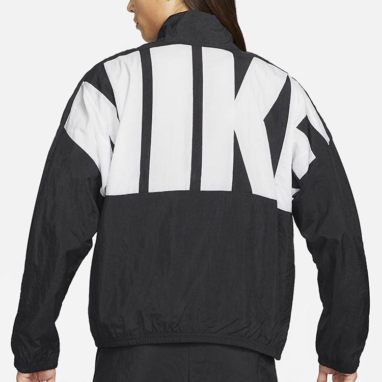 Nike Stand Collar Logo Print Jacket 'Black' CW7349-010