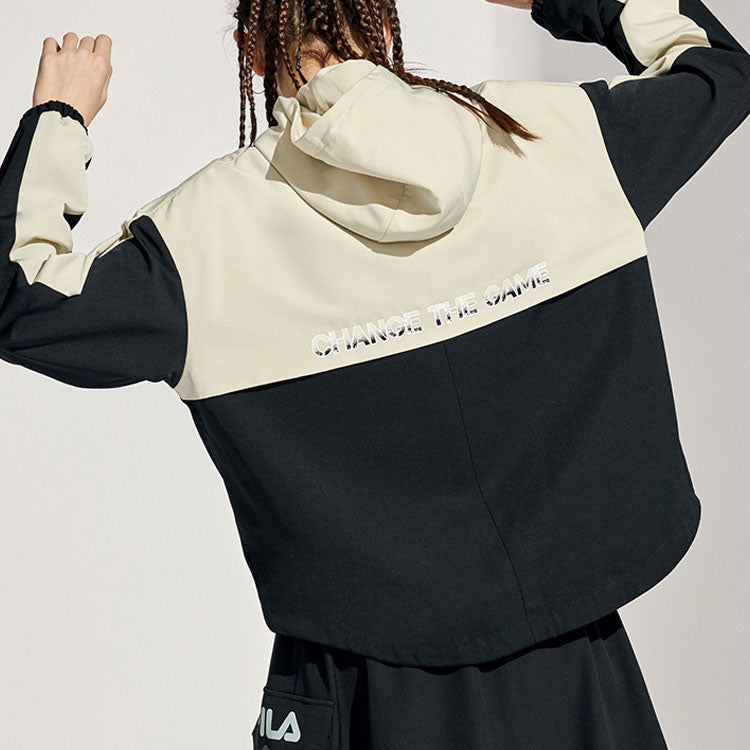 Fila FUSION Logo Colorblock Woven Sports Hooded Jacket Black T11W113705F-BK
